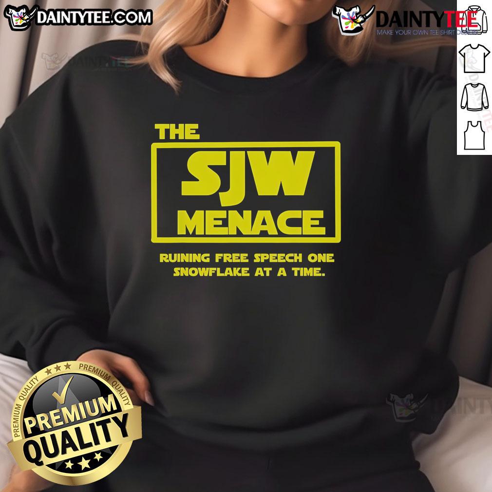 Awesome The SJW Menace Sweatshirt featuring bold graphics and a trendy design for stylish, statement-making outfits.