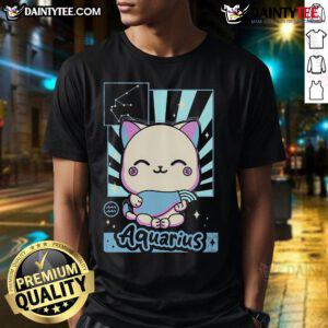 Alt Text: Cute Astrology Kawaii Zodiac Aquarius T-Shirt featuring vibrant designs and a playful aesthetic for astrology lovers.