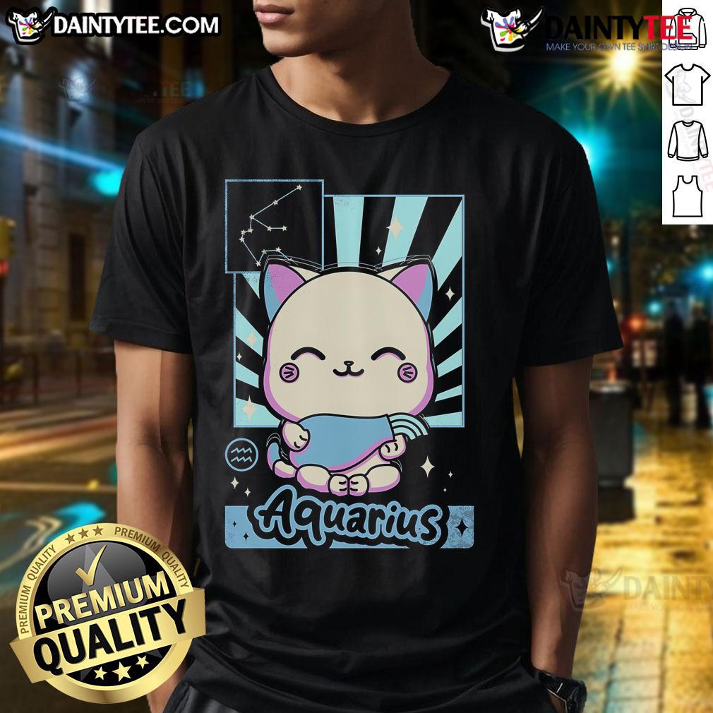 Alt Text: Cute Astrology Kawaii Zodiac Aquarius T-Shirt featuring vibrant designs and a playful aesthetic for astrology lovers.