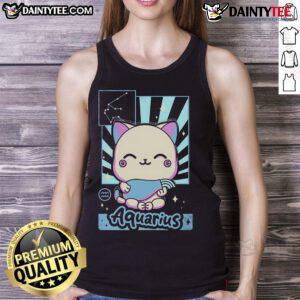 Cute astrology kawaii Aquarius tank top featuring vibrant zodiac graphics, perfect for astrology lovers and casual wear.