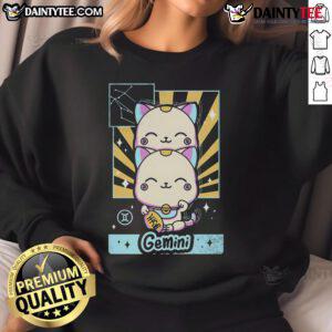 Adorable Kawaii Gemini sweatshirt featuring cute astrology design, perfect for zodiac lovers and cozy casual wear.