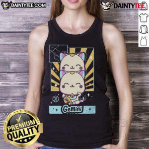 Adorable Kawaii Gemini tank top featuring cute astrology designs perfect for zodiac lovers and fashion enthusiasts.
