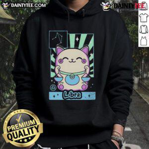 Cute Astrology Kawaii Zodiac Libra Hoodie featuring a charming Libra symbol and playful design in vibrant colors.