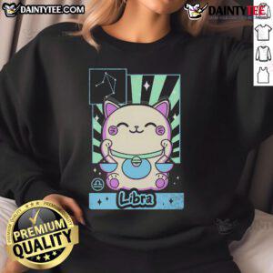 Alt Text: Cute astrology kawaii zodiac Libra sweatshirt featuring a charming design perfect for astrology lovers and fashion enthusiasts.