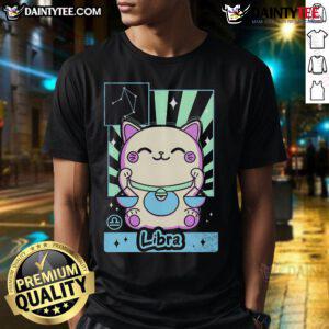 Cute Astrology Kawaii Zodiac Libra T-Shirt featuring whimsical Libra designs and pastel colors for astrology lovers.