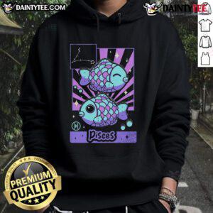 Alt Text: Cute astrology kawaii zodiac Pisces hoodie featuring playful design and vibrant colors, perfect for astrology lovers.