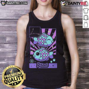 Alt Text: Cute astrology kawaii zodiac Pisces tank top featuring a playful design and vibrant colors for astrology lovers.