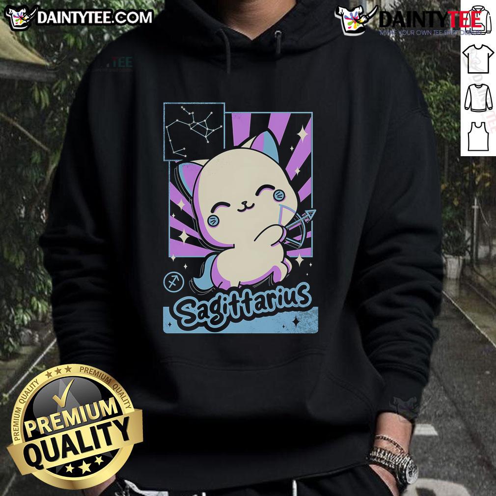 Alt Text: Cute astrology kawaii Sagittarius hoodie featuring a vibrant design and playful graphics for zodiac lovers.