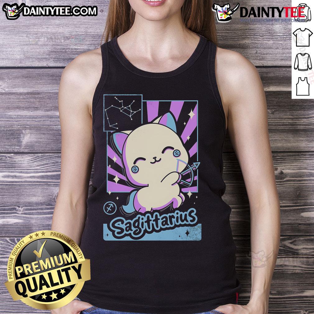 Alt Text: Cute astrology kawaii zodiac Sagittarius tank top featuring vibrant colors and playful design, perfect for astrology lovers.