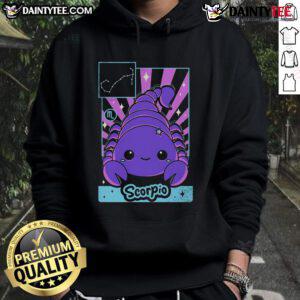 Adorable Kawaii Zodiac Scorpio hoodie featuring cute astrology designs, perfect for astrology lovers and cozy fashion.