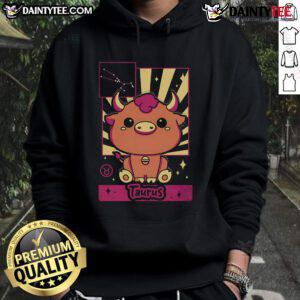 Cute astrology kawaii Taurus hoodie featuring a whimsical design, perfect for zodiac lovers and cozy fashion enthusiasts.
