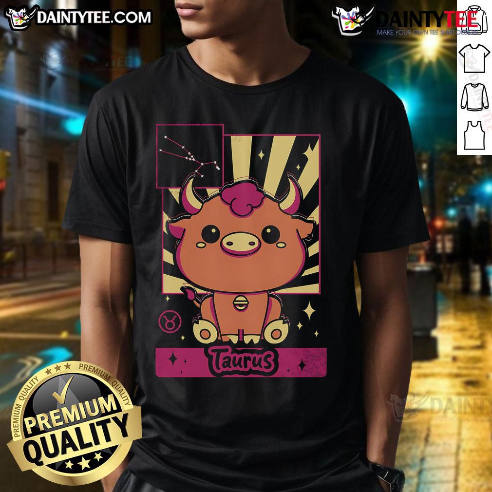 Alt Text: Cute Astrology Kawaii Zodiac Taurus T-Shirt featuring a playful Taurus design and vibrant colors for astrology lovers.