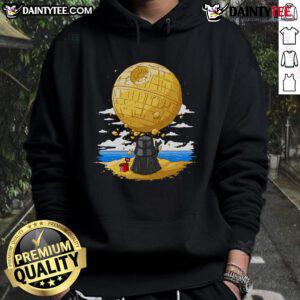 Alt Text: Cute Darkside Sandcastles Darth Vader Hoodie featuring playful design and vibrant colors for Star Wars fans.