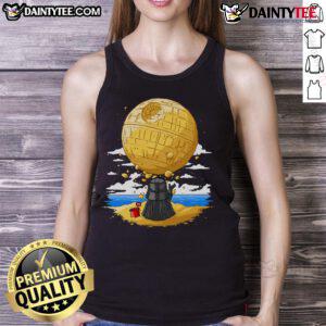 Alt Text: Cute Darkside Sandcastles Darth Vader tank top featuring a playful design perfect for Star Wars fans and beach lovers.