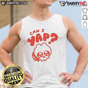 Alt Text: Cute Giraffalope Can I Yap tank top featuring a playful giraffalope design perfect for casual summer wear.