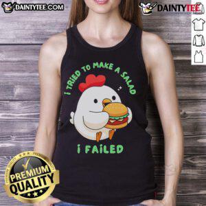 Cute I Tried to Make a Salad I Failed Chicken Hamburger Tank Top featuring a playful design for food lovers.