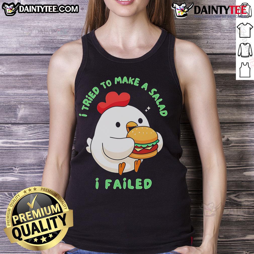 Cute I Tried to Make a Salad I Failed Chicken Hamburger Tank Top featuring a playful design for food lovers.