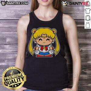 Alt Text: Cute small Ms. Sailor Chibi Usagi Tsukino from Sailor Moon on a stylish tank top, perfect for fans and casual wear.
