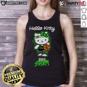 Alt Text: Cute Seattle Storm X Hello Kitty night tank top featuring playful graphics and a comfortable fit for fans.