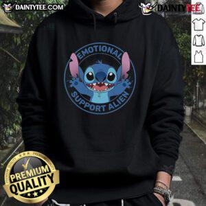 Adorable Stitch emotional support alien hoodie, perfect for cozy comfort and cute style for all alien enthusiasts.