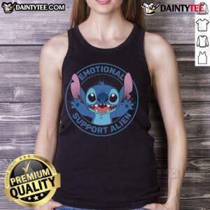 Alt Text: Cute Stitch emotional support alien tank top featuring a vibrant design perfect for casual wear and fandom lovers.