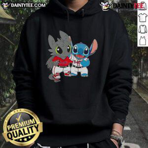 Alt Text: Cute Stitch and Toothless Philadelphia Phillies hoodie featuring vibrant colors and playful design for fans.