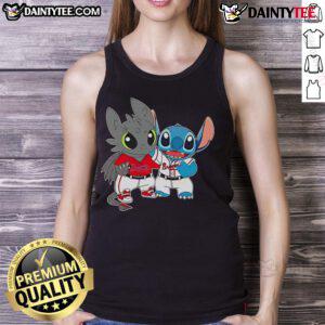 Cute Stitch and Toothless Philadelphia Phillies tank top featuring vibrant colors and playful design for fans.