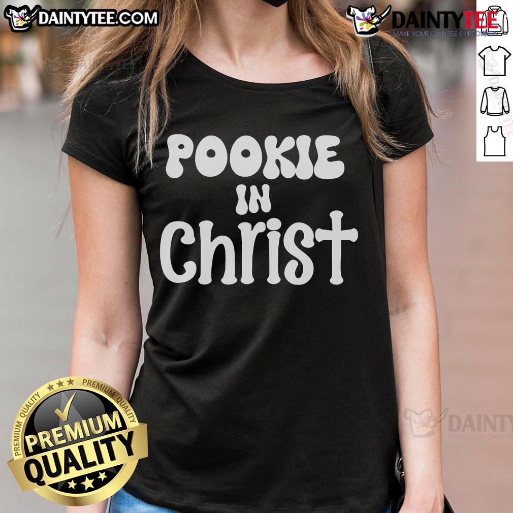 Cute SylentBell Pookie in Christ ladies tee featuring a vibrant design and comfortable fit for everyday wear.