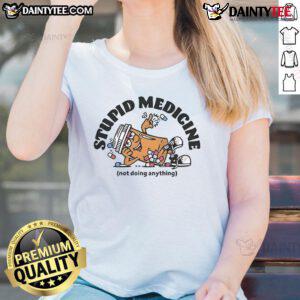 Funny Bring Me The Horizon Stupid Medicine tee for ladies, featuring a humorous design and vibrant colors.