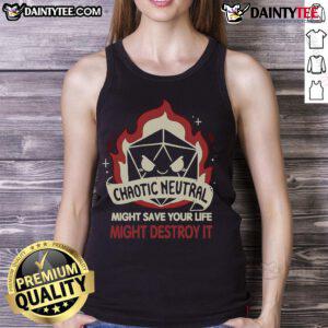 Funny chaotic neutral D&D dice tank top featuring a whimsical design that captures the essence of tabletop gaming.