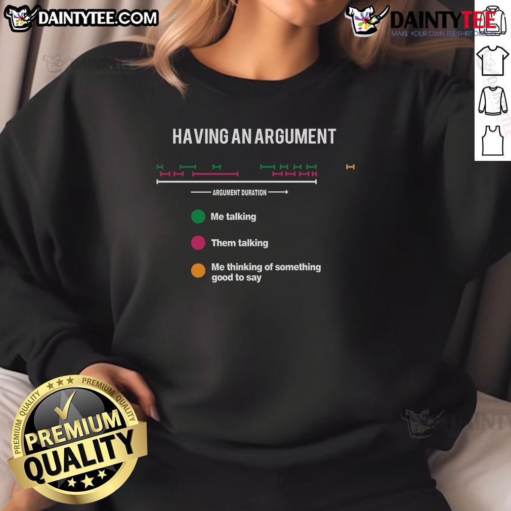Funny Have An Argument Duration Sweatshirt featuring humorous text and a cozy design, perfect for casual wear.