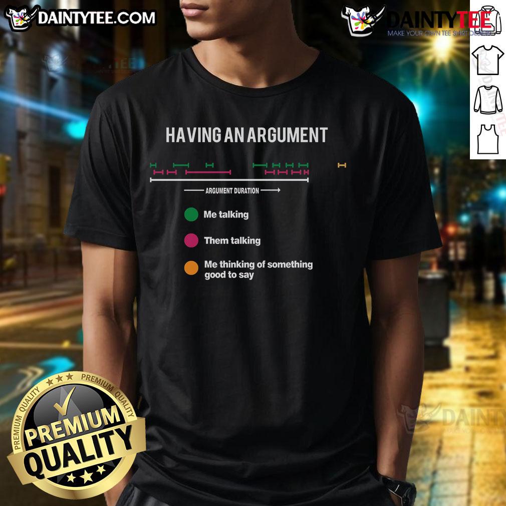 Funny Have An Argument Duration T-Shirt featuring a humorous graphic about relationship debates and quirky quotes.