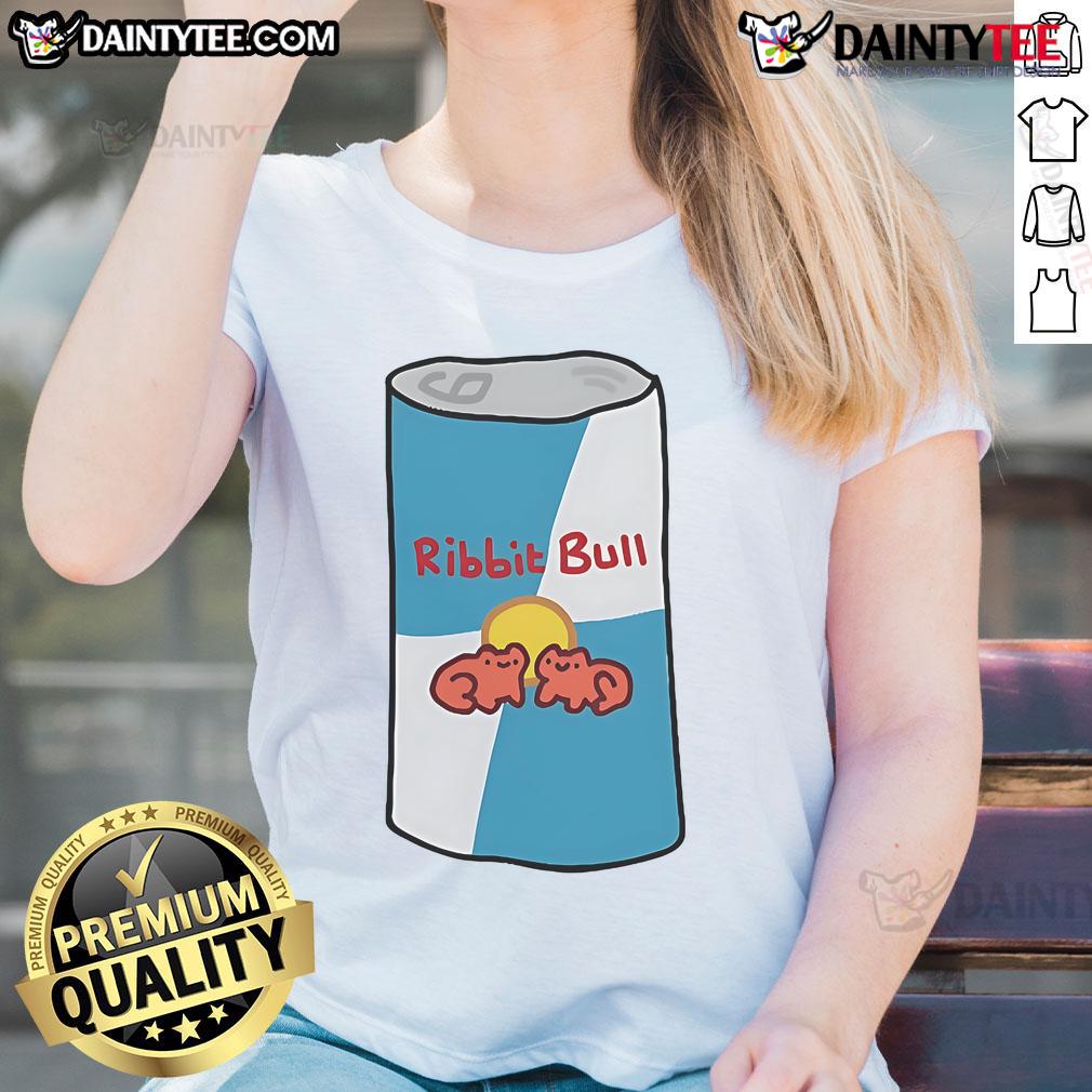 Funny Ribbit Bull cute ladies tee featuring a playful frog design, perfect for casual and fun-loving women.