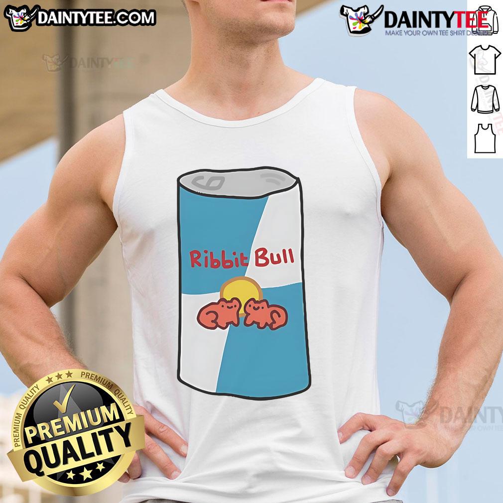 Cute tank top featuring a funny ribbit bull design, perfect for casual wear and animal lovers.
