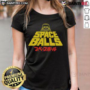 Funny Star Wars Space Balls ladies tee featuring a playful design perfect for sci-fi fans and casual wear.