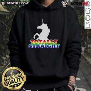 Alternative view of Funny Totally Straight Unicorn Rainbow Text LGBT T-Shirt