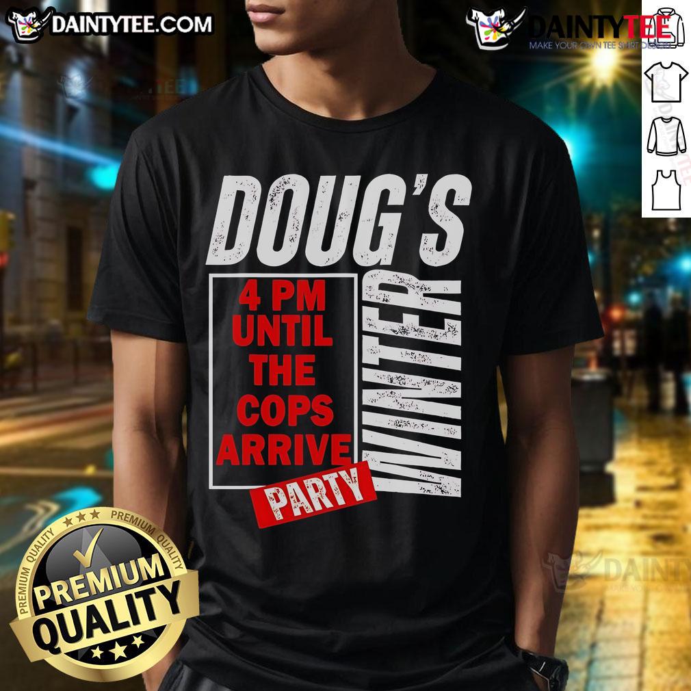 Good Dougs Winter Party February T-Shirt featuring vibrant graphics and cozy fabric, perfect for winter celebrations.