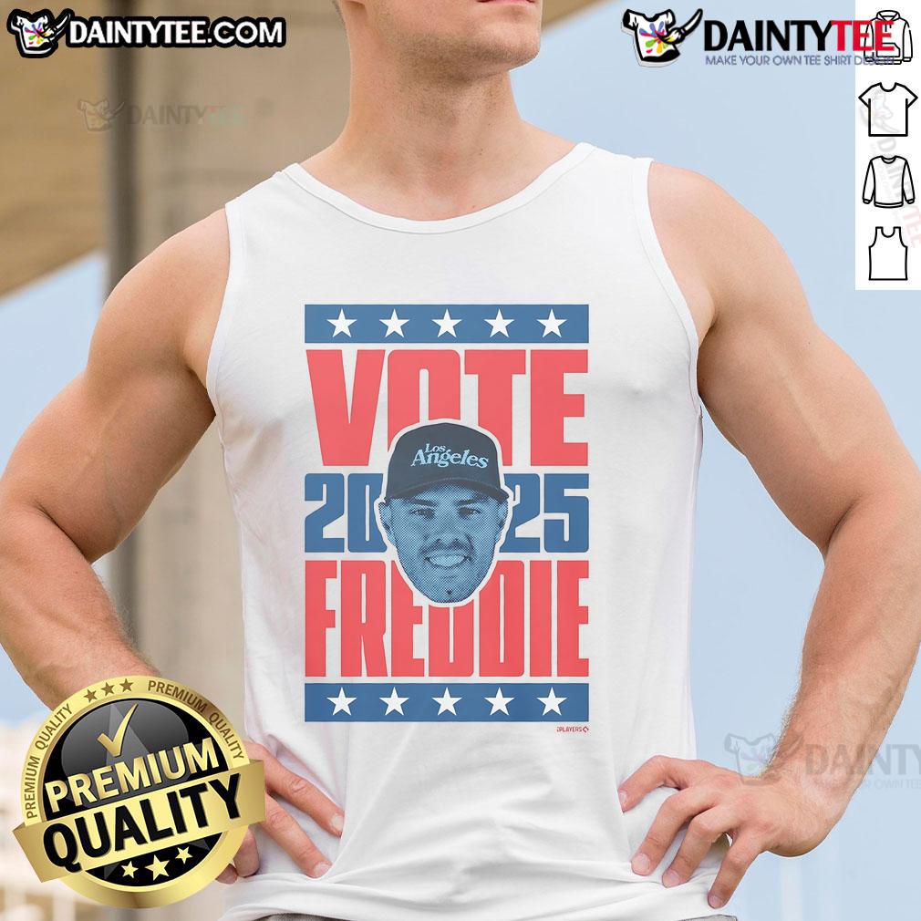 Good Freddie Freeman 2025 Vote Tank Top featuring vibrant design, perfect for baseball fans supporting their favorite player.