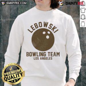 Good Lebowski bowling team Los Angeles sweatshirt featuring retro design and cozy fabric for fans of the iconic film.