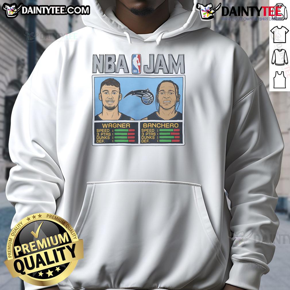 Good NBA Jam hoodie featuring Magic Wagner and Banchero graphics, perfect for basketball fans and style enthusiasts.