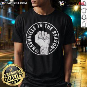 Good Nashville Is The Reason Circle Logo T-Shirt, established 2014, featuring a stylish circular design for fans.