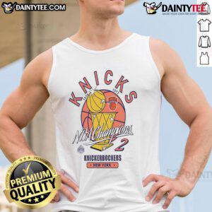 Good New York Knicks NBA Champions 1970-1973 tank top featuring vintage design and team colors for fans.