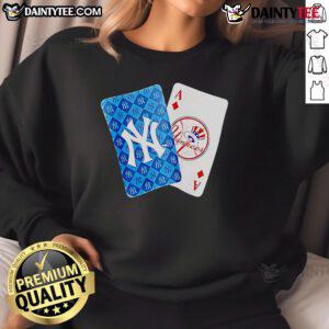 Good New York Yankees logo on Ace of Diamonds card sweatshirt, perfect for baseball fans and stylish sportswear.