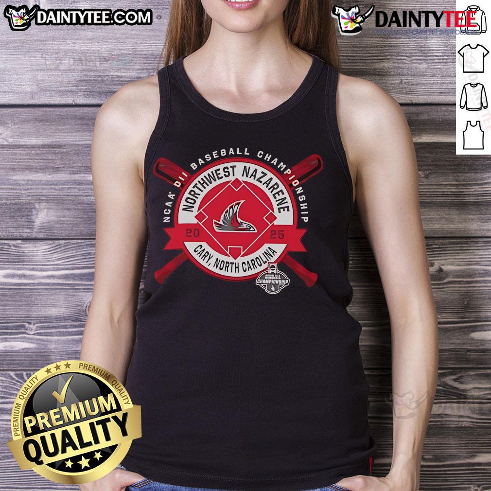 Good Northwest Nazarene NCAA DII Baseball Championship tank top in Cary, North Carolina, 2025 design for fans.