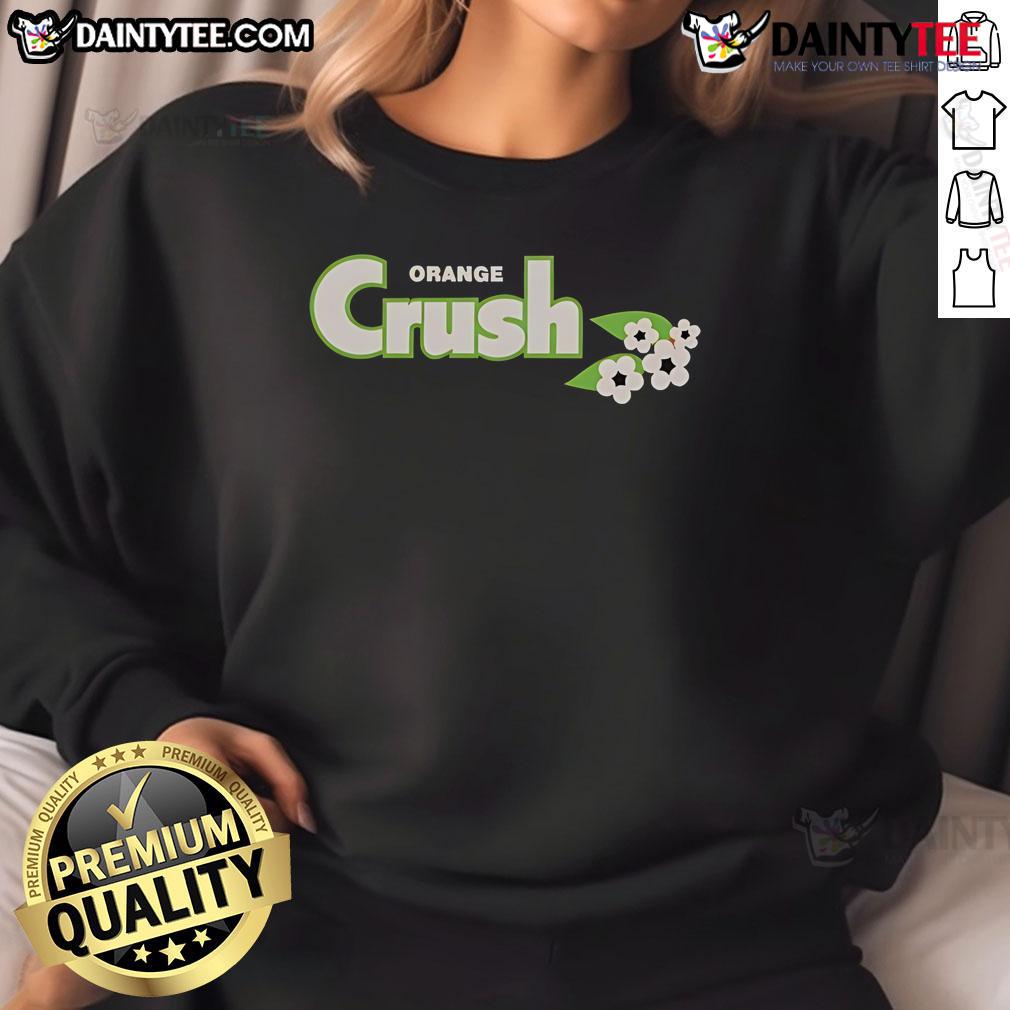 Alt Text: Good Orange Crush Flowers Sweatshirt featuring vibrant floral design on a cozy fabric, perfect for casual wear.
