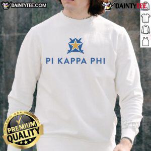 Cozy Good Pi Kappa Phi Star Sweatshirt in navy blue featuring the fraternity's emblem, perfect for casual wear.