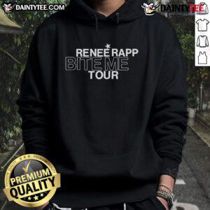 Renee Rapp 2025 Bite Me Tour schedule hoodie featuring tour dates on both sides, perfect for fans and concert-goers.