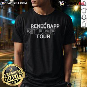 Good Renee Rapp Bite Me Tour 2025 Schedule Two-Sided T-Shirt displaying tour dates and vibrant design.