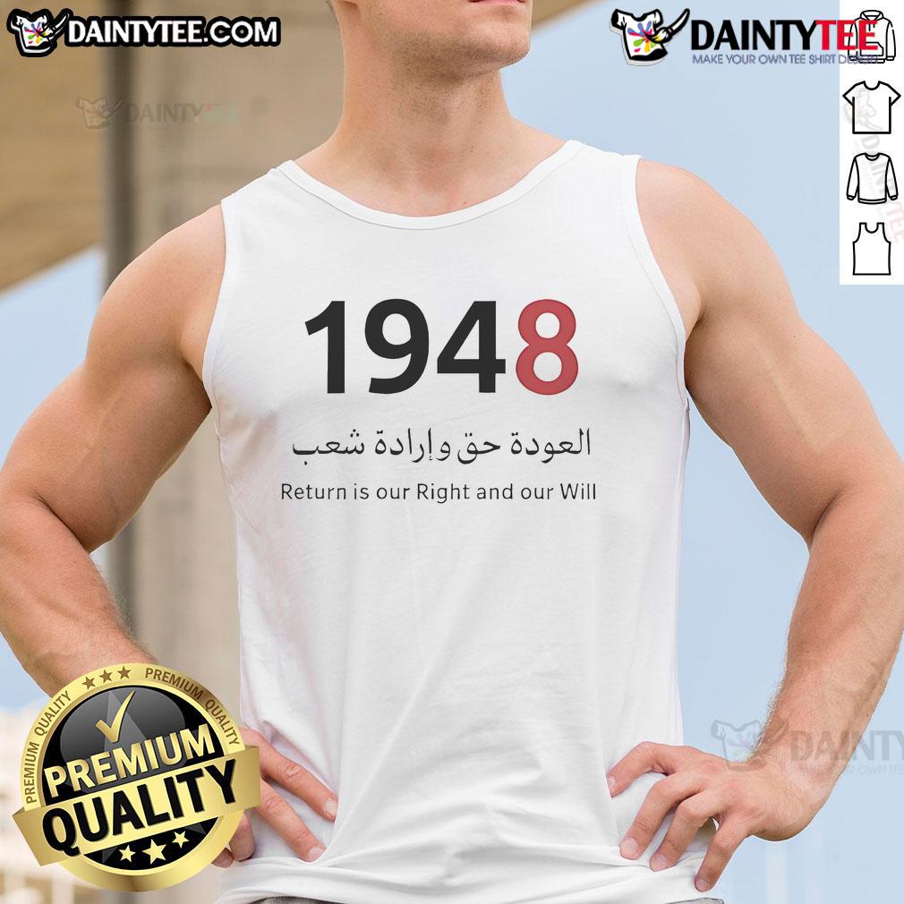 Good Return Is Our Right and Our Will Palestine 1948 tank top design showcasing Palestinian pride and heritage.