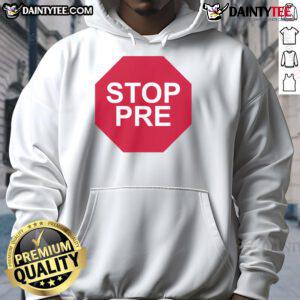 Good Steve Prefontaine wearing Stop Pre hoodie, showcasing vintage running style and athletic spirit.